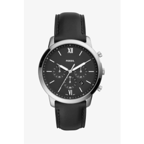 Watch strap Fossil FS5548 Leather Black 24mm